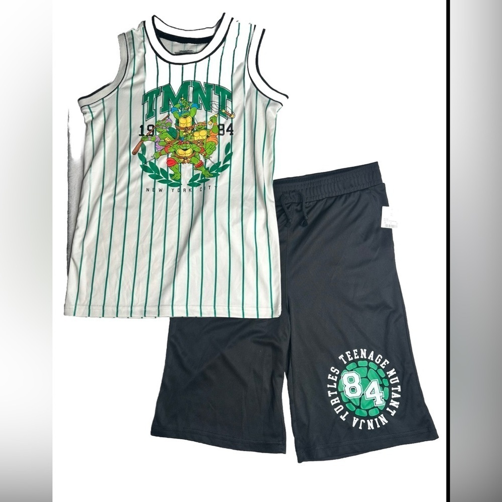 Teenage Mutant Ninja Turtles Boys Size XL Baseball Jersey Shirt and Shorts 1989